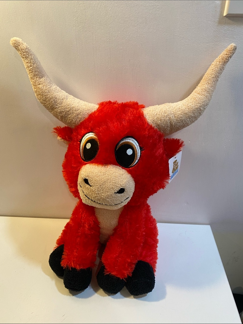 GOFFA Red Plush Bull Stuffed Animal - Soft Kids Toy NWt